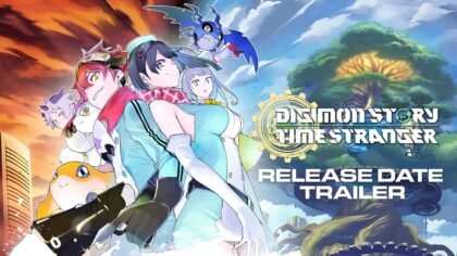 Cover art for Digimon Story: Time Stranger, featuring the game’s title and a release date trailer announcement.