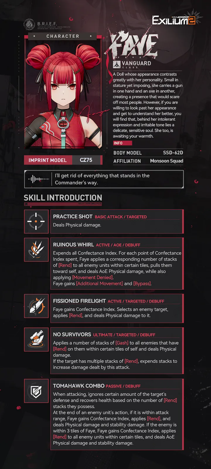 Faye skill preview in Girls' Frontline 2