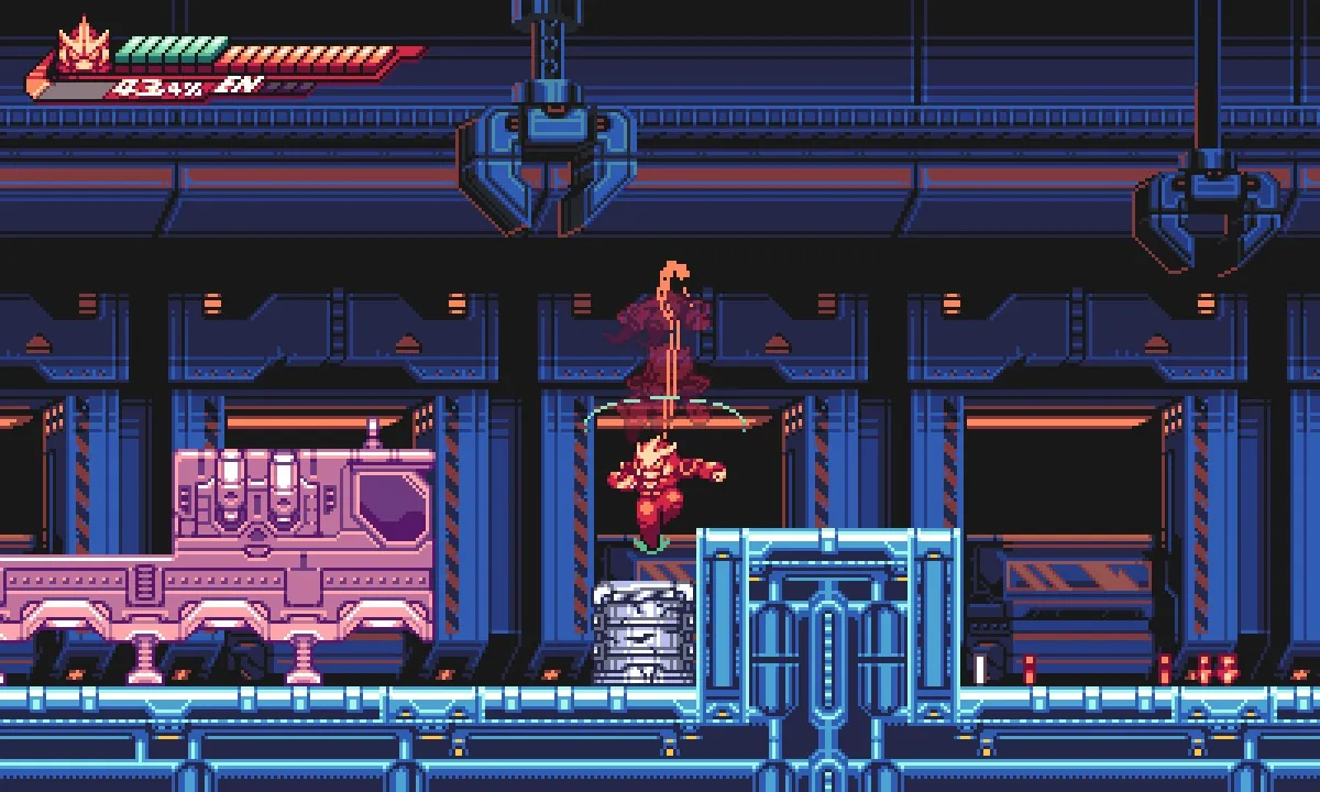 Kai performing a mid-air dive kick attack