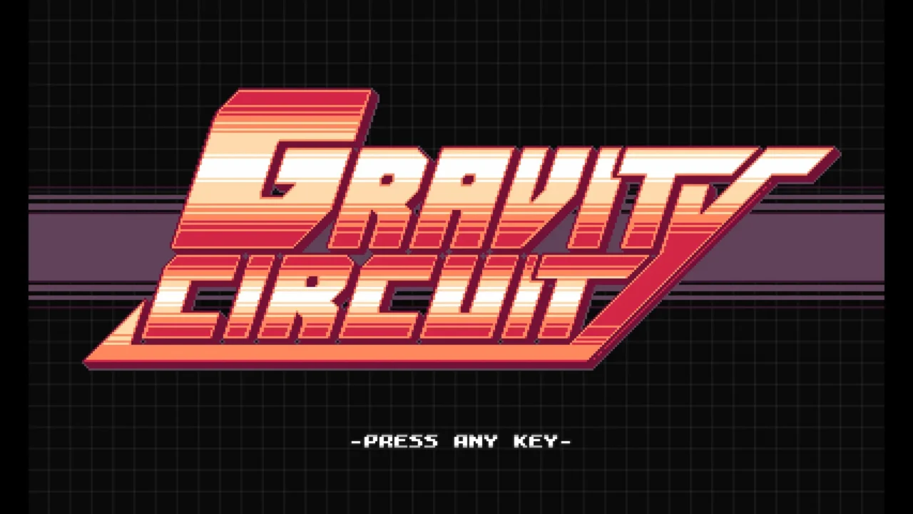 Gravity Circuit game logo with “Press Start” prompt