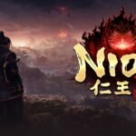 Nioh 3 key art featuring a lone warrior in a cursed open-field landscape, with yokai emerging in the background.