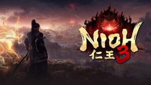Nioh 3 key art featuring a lone warrior in a cursed open-field landscape, with yokai emerging in the background.