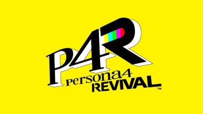 Persona 4 Revival logo with yellow background and stylized text in classic Persona font