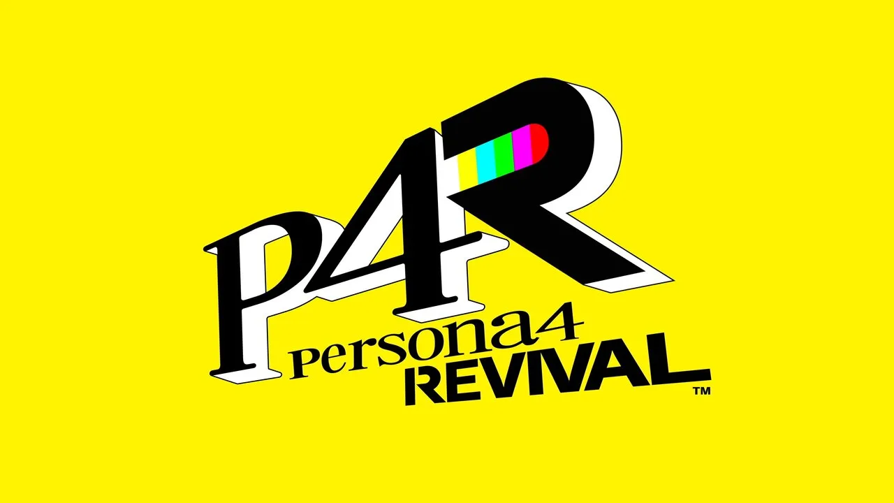 Persona 4 Revival logo with yellow background and stylized text in classic Persona font