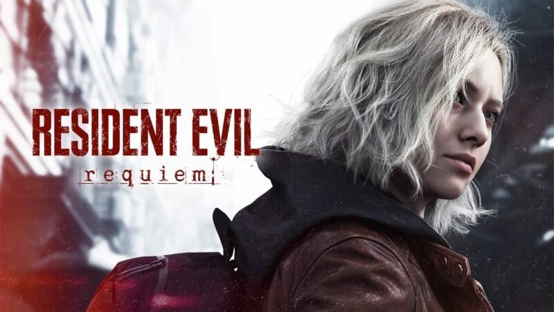 Grace, the protagonist of Resident Evil Requiem, shown in key art with a tense, snow-filled urban backdrop
