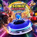 Sonic Racing: CrossWorlds official cover art featuring Sonic and friends on white background with game title in iconic font