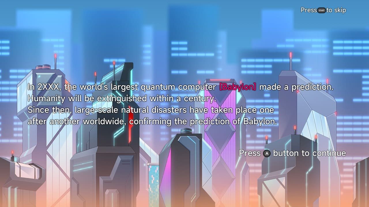 Story introduction cutscene in Virtua Unlimited Project