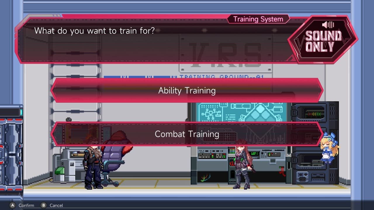 Ability and Combat Training options screen in Virtua Unlimited Project