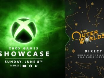 Xbox Games Showcase 2025 date and time with Xbox and The Outer Worlds 2 logos