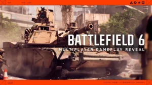 Battlefield 6 multiplayer gameplay reveal logo with tank in background