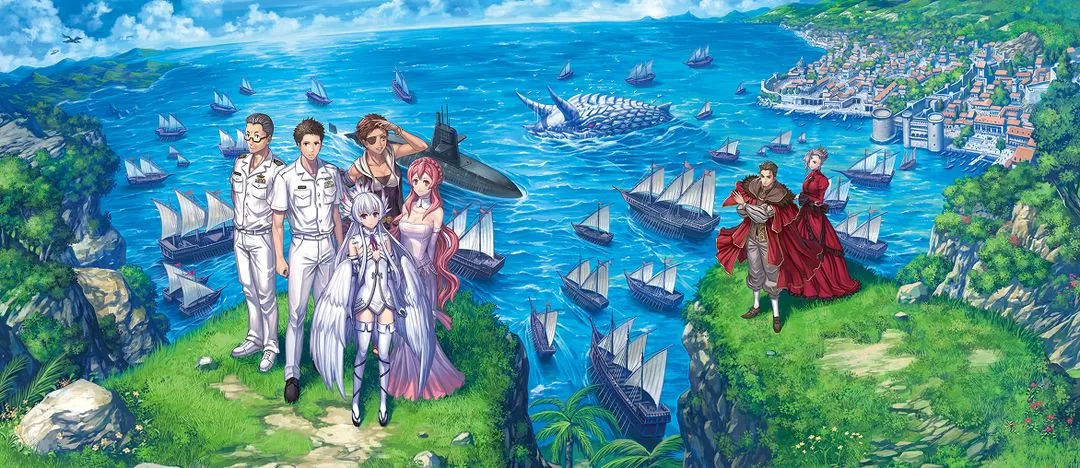 Key visual for GATE 2: Tides of Conflict anime featuring main cast and maritime setting