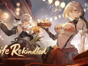 Girls' Frontline 2 Life Rekindled event banner featuring Qiuhua