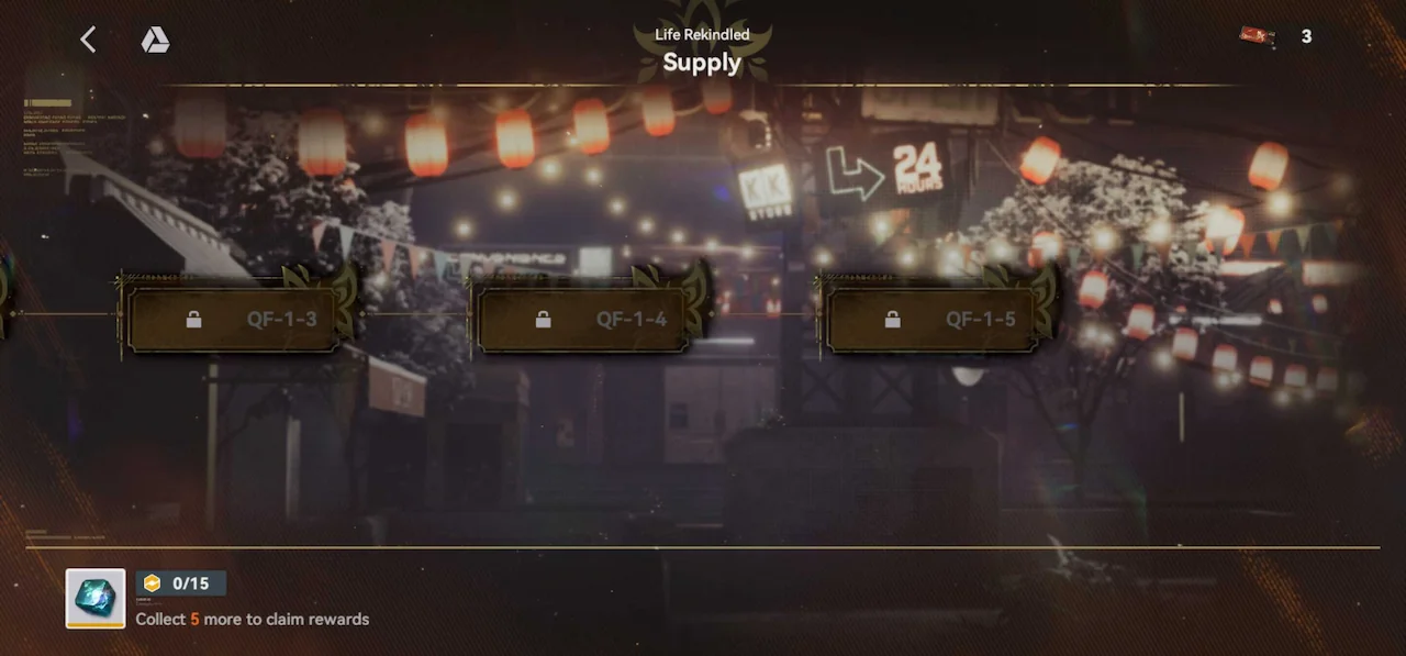 Life Rekindled supply missions screen in Girls' Frontline 2