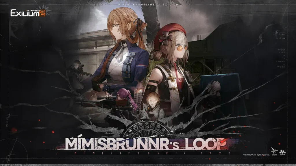 Girls’ Frontline 2 Mímisbrunnr’s Loop event banner featuring characters Peri and Springfield