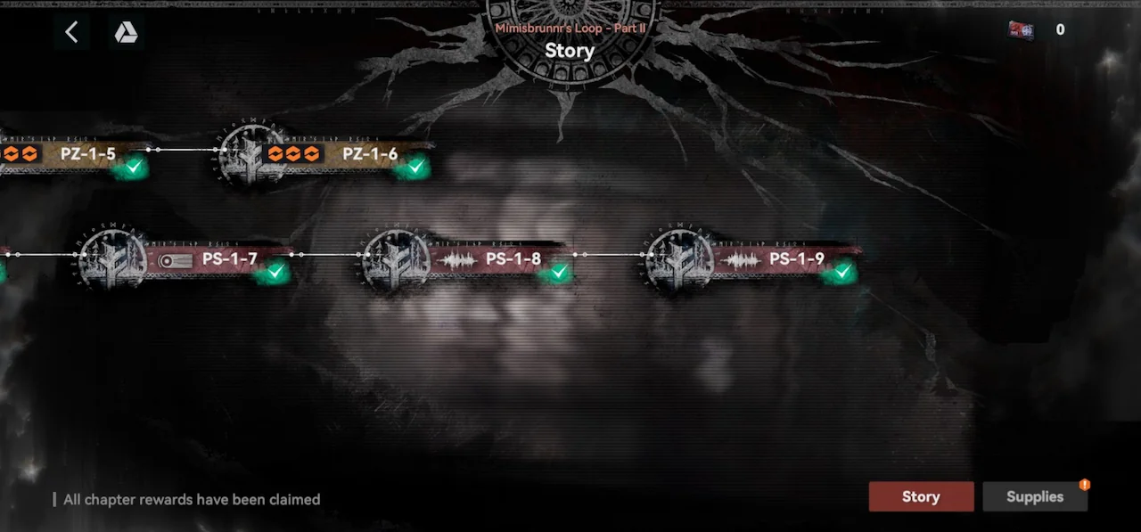 End of Mímisbrunnr’s Loop Part 2 story chart in Girls’ Frontline 2