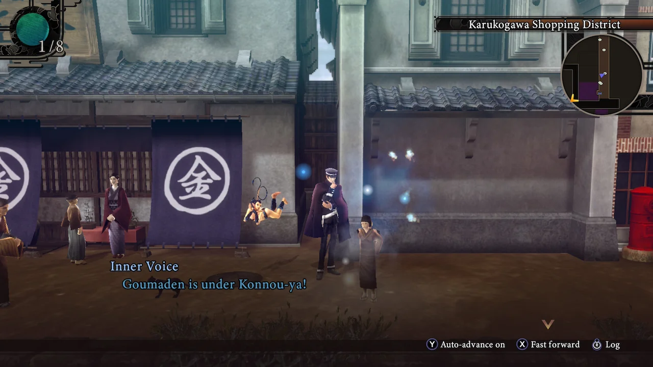 Alp uses Read Mind on an NPC, revealing their thoughts in a dialogue window.