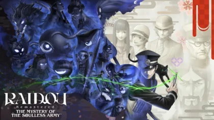 Raidou Kuzunoha standing with sword drawn amid stylized SMT demons on box art
