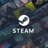 Steam logo displayed over a collage of PC games on the Steam storefront