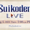 Suikoden Live broadcast promo with August 5, 2025 date and time