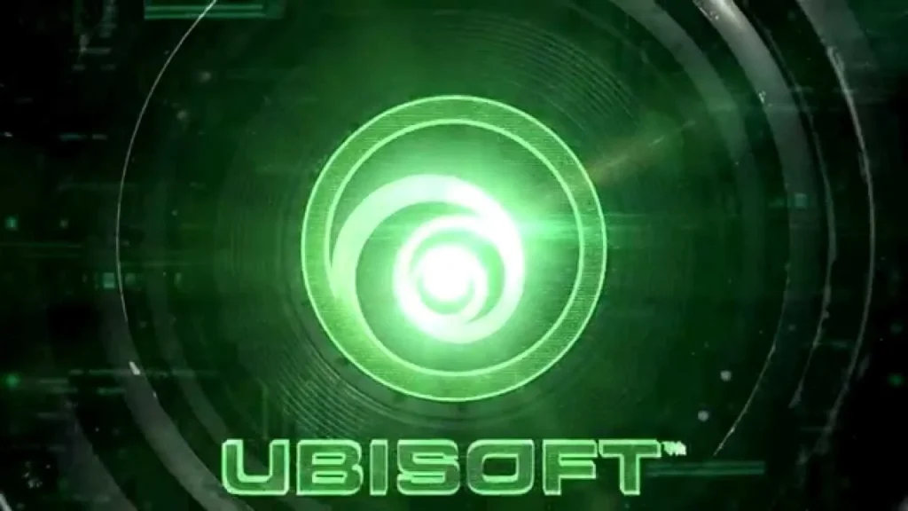 Green-tinted Ubisoft logo symbolizing digital ownership and corporate control concerns