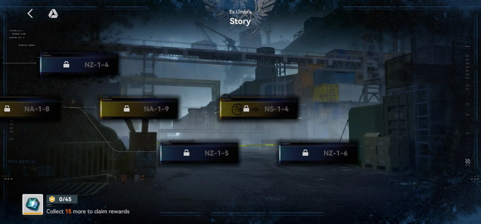 Story mission flowchart in Girls’ Frontline 2 Ex Umbra showing the final unlocked stage with completion icons.