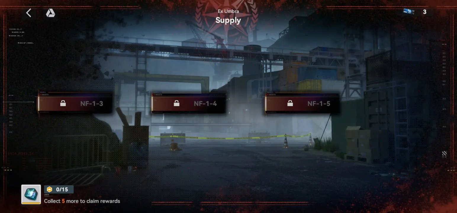 Supply mission flowchart in Girls’ Frontline 2 Ex Umbra showing the final mission node and reward icons.