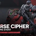 Inverse Cipher limited time event banner for Girls’ Frontline 2 Exilium showing armored soldiers and hostile enemies