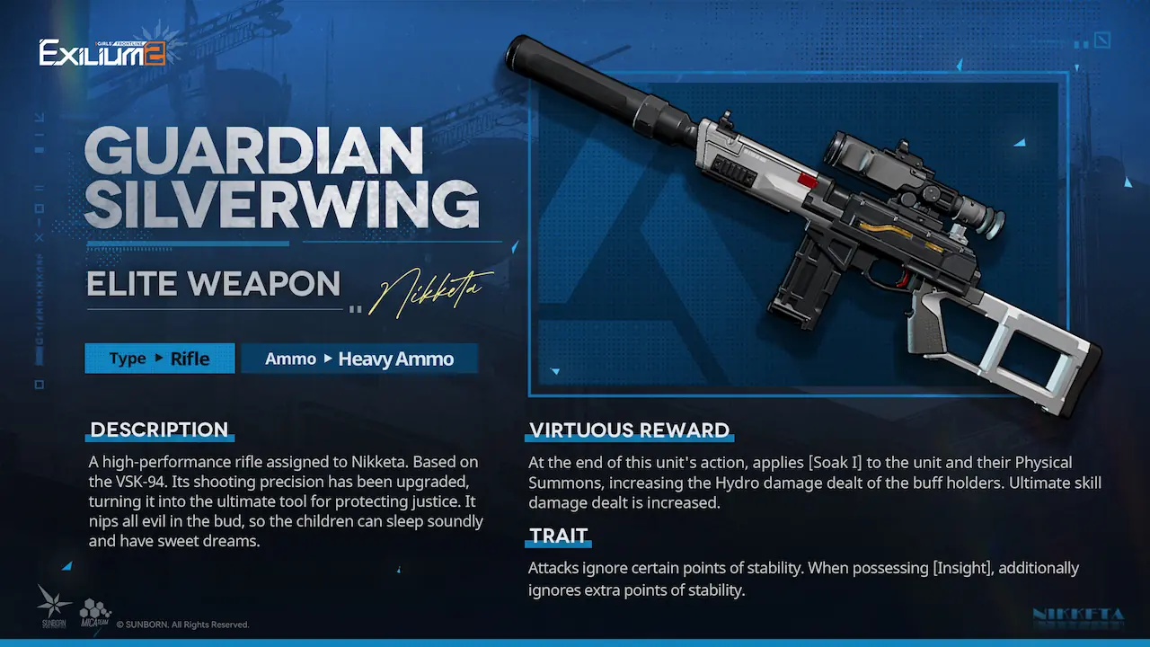 Guardian Silverwing signature weapon stats and effects