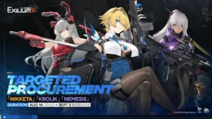 Nikketa, Littara, and Ksenia August 2025 character rate-up banner