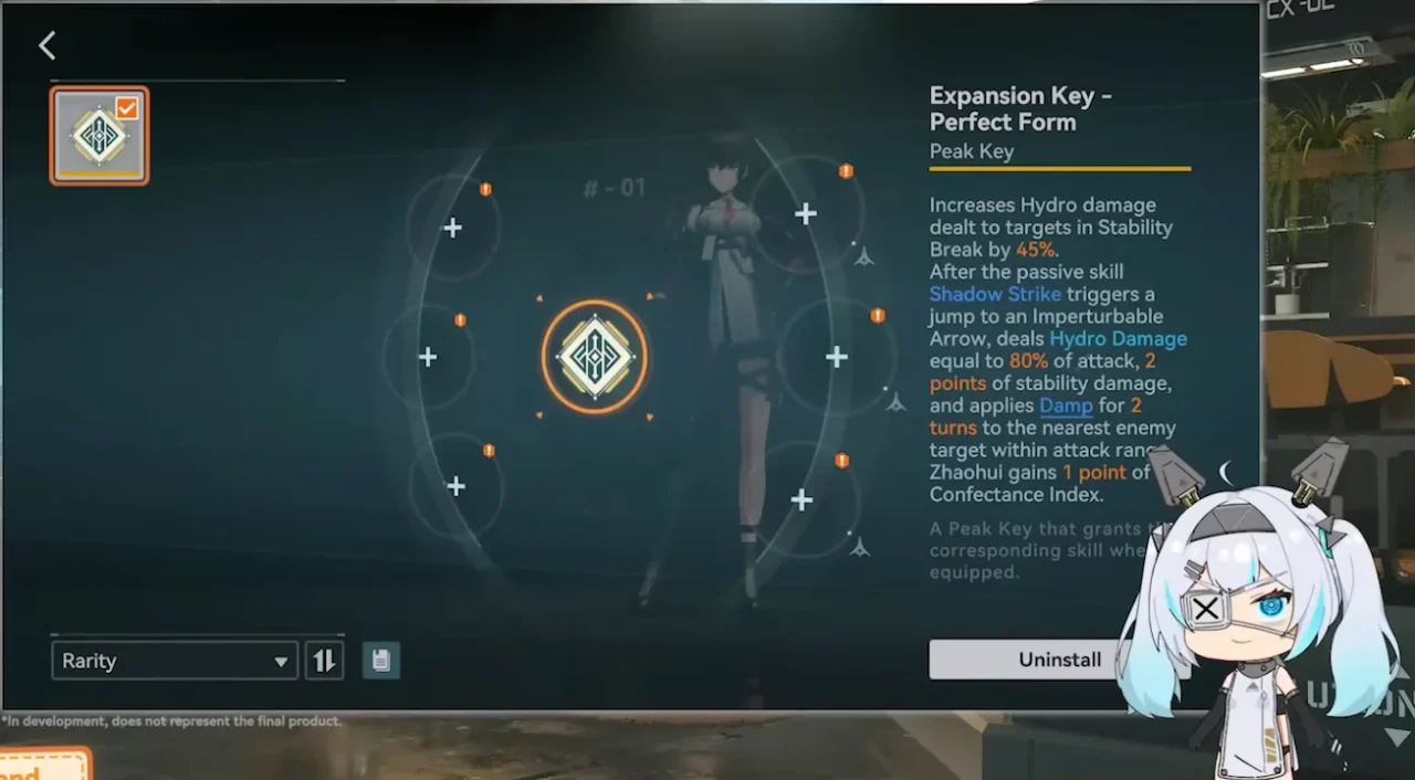 Zhaohui menu showing Expansion Key - Perfect Form and skill details in GFL2.