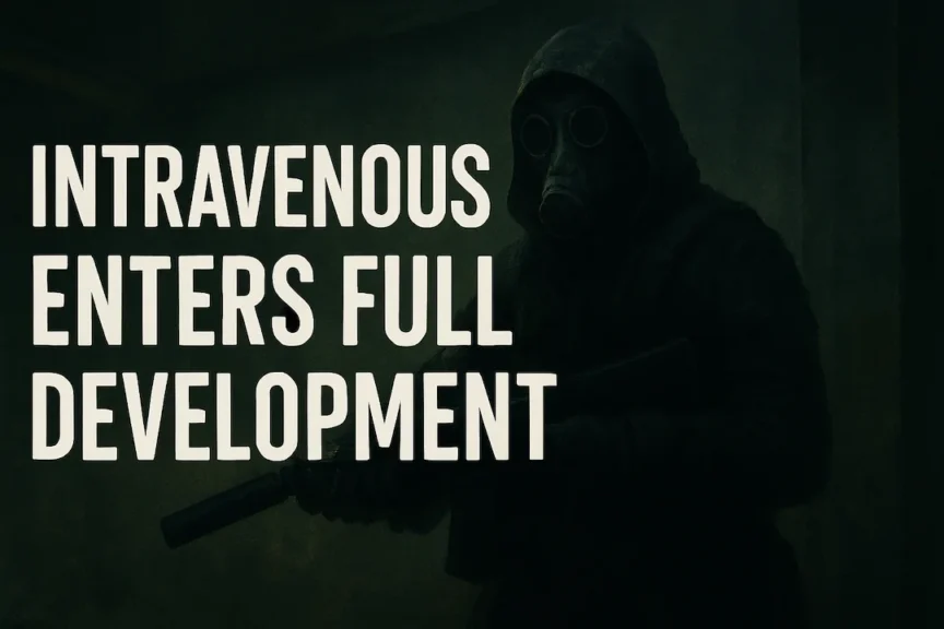 Fan-made mockup image for Intravenous 3 with masked figure and rifle