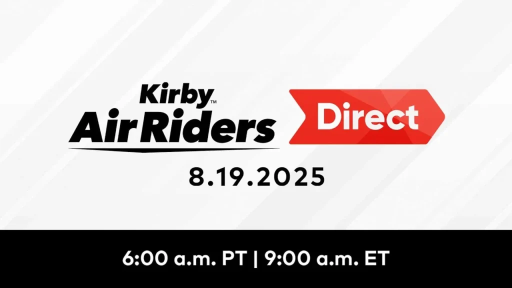 Kirby Air Riders Direct announced for August 19, 2025 at 6 a.m. PT