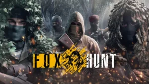 Promotional image for Metal Gear Solid ?: Snake Eater’s “Fox Hunt” event, showing camouflaged soldiers in a dense forest with the event logo.