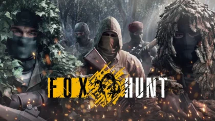 Promotional image for Metal Gear Solid ?: Snake Eater’s “Fox Hunt” event, showing camouflaged soldiers in a dense forest with the event logo.