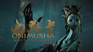 Onimusha: Way of the Sword artwork showing a masked Genma creature with ornate headpiece