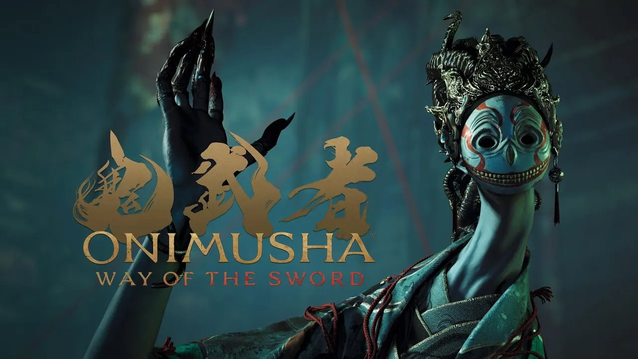 Onimusha: Way of the Sword artwork showing a masked Genma creature with ornate headpiece