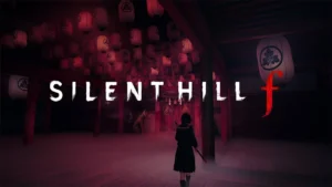 Silent Hill f story trailer key art with protagonist in shrine hallway