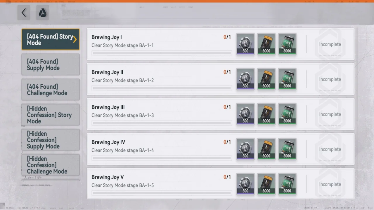 Screenshot of Fragments of Time daily mission tracker in GFL2