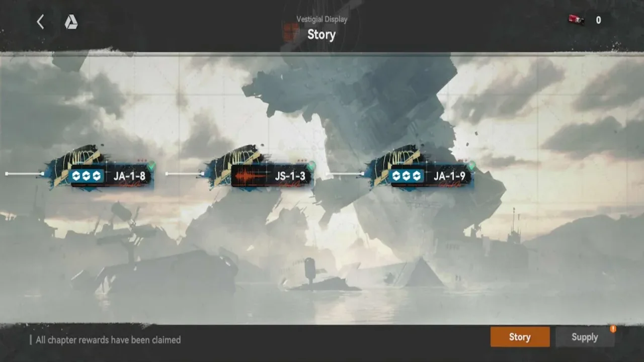 Story Missions completion screen in Girls’ Frontline 2 showing stars earned and rewards.