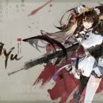 Jiangyu character artwork holding her gun in Girls’ Frontline 2.