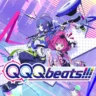 Key art for QQQbeats!!! on Nintendo Switch, showing the main characters with musical notes and bright, rhythmic visuals.