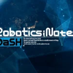 Robotics;Notes DaSH title screen with blue geometric background and quote text