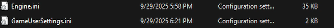 Screenshot of proper files in config/windows folder