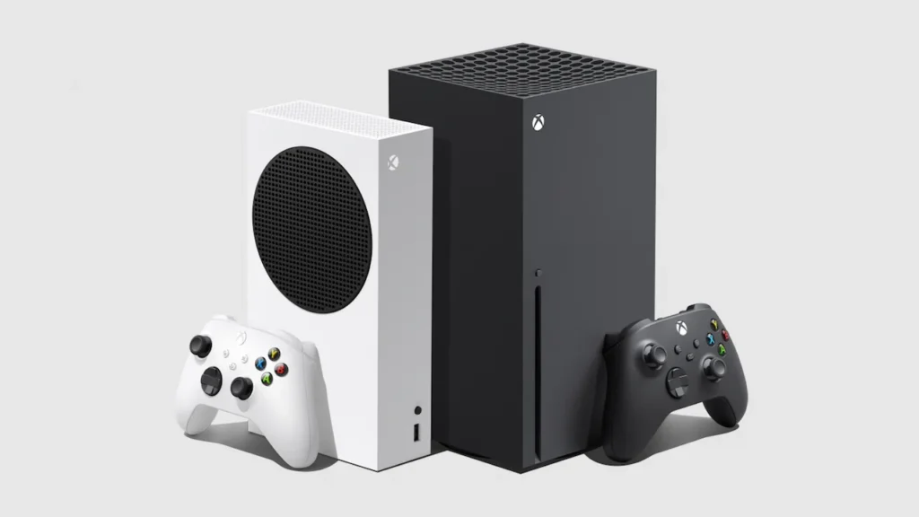 Xbox Series S and Xbox Series X consoles side by side against a white background
