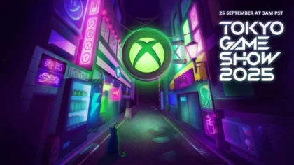 Xbox neon logo with Tokyo Game Show 2025 text
