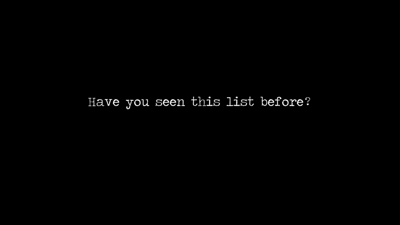 Opening text in Detention reading ‘Have you seen this list before?’ against a black background, foreshadowing the game’s events.