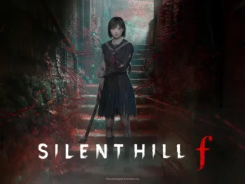 Official Silent Hill f cover art of Hinako on stairs with the title shown