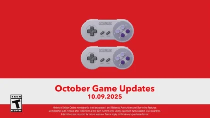 Two SNES controllers with text reading “October Games Updates 10.09.2025.”