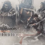 Official Dynasty Warriors: Origins Visions of Four Heroes key art featuring the main hero characters and the four great figures: Zhang Jiao, Dong Zhuo, Yuan Shao, and Lu Bu.