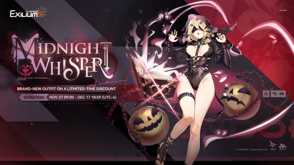 Andoris wearing the Midnight Whisper outfit in Girls Frontline 2.